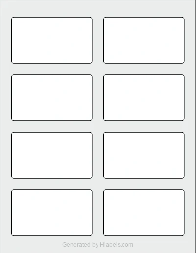 Avery® 8869 Template Avery® 8869 template with 8 rectangular 3.5 x 2 inch labels per sheet, on Letter-size adhesive blank label sheets.