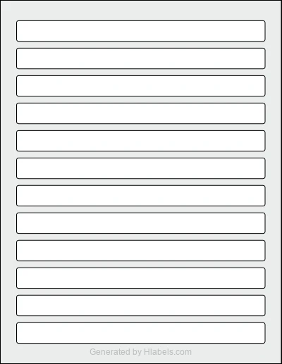 Avery® 94119 template with 12 rectangular 7.5 x 0.625 inch labels per sheet, on Letter-size adhesive blank label sheets.