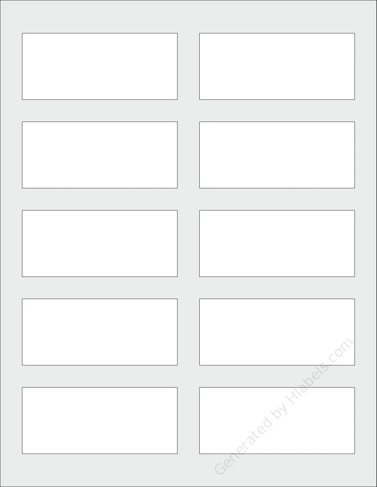 Avery® 94122 template with 10 rectangular 3.5 x 1.5 inch labels per sheet, on Letter-size adhesive blank label sheets.