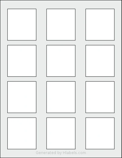 Avery® 94124 template with 12 rectangular 2 x 2.1875 inch labels per sheet, on Letter-size adhesive blank label sheets.
