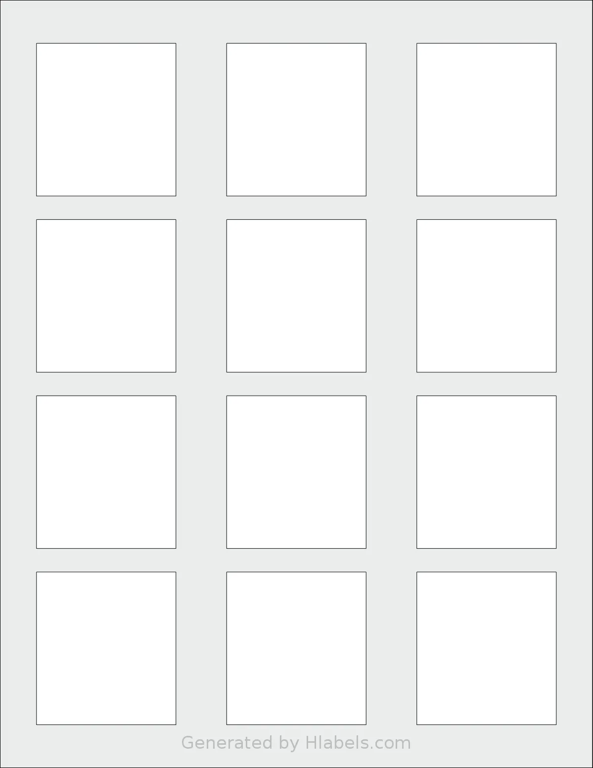 Avery® 94124 template with 12 rectangular 2 x 2.1875 inch labels per sheet, on Letter-size adhesive blank label sheets.