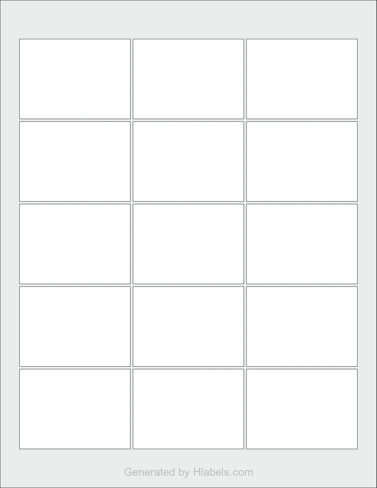Avery Presta® T00-1W4 template with 15 rectangular 2.5 x 1.8 inch labels per sheet, on Letter-size adhesive blank label sheets.