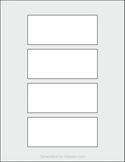 Avery Presta® T00-2DS template with 4 rectangular 4.75 x 2 inch labels per sheet, on Letter-size adhesive blank label sheets.