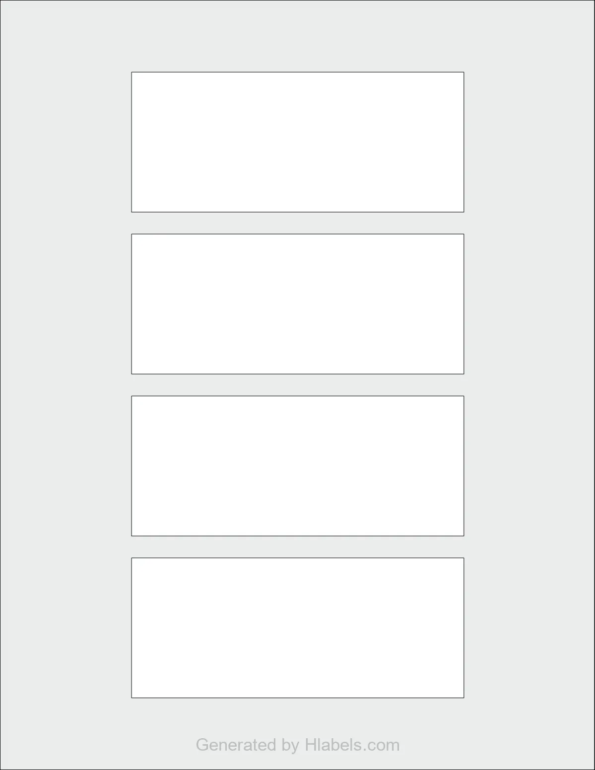 Avery Presta® T00-2DS template with 4 rectangular 4.75 x 2 inch labels per sheet, on Letter-size adhesive blank label sheets.