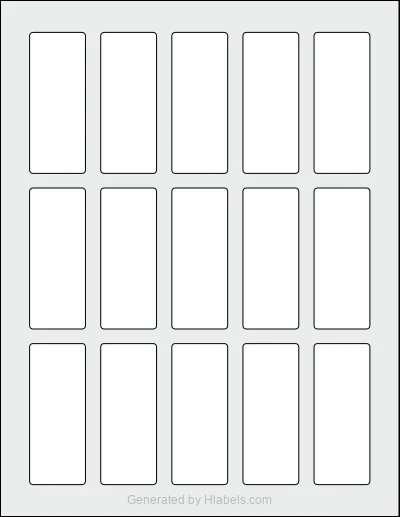 Avery Presta® T00-3V0 Template Avery Presta® T00-3V0 template with 15 rectangular 1.188 x 3 inch labels per sheet, on Letter-size adhesive blank label sheets.