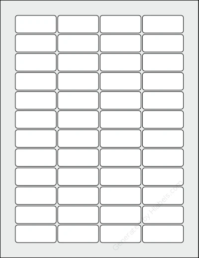 Avery® T00-8ES template with 48 rectangular 1.75 x 0.75 inch labels per sheet, on Letter-size adhesive blank label sheets.