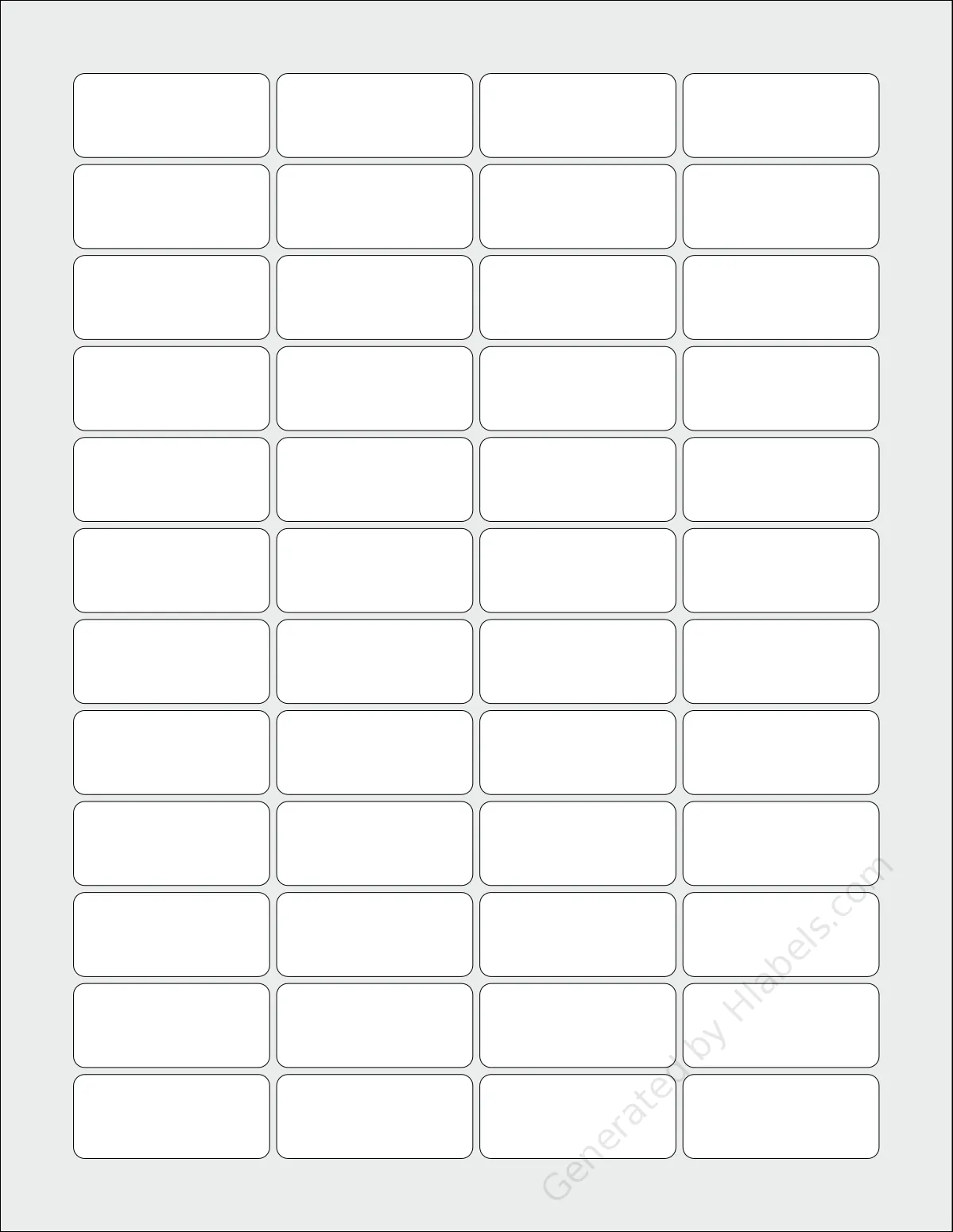 Avery® T00-8ES template with 48 rectangular 1.75 x 0.75 inch labels per sheet, on Letter-size adhesive blank label sheets.