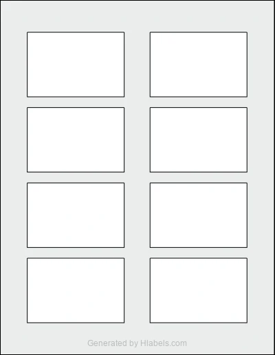 Avery Presta® 22890 template with 8 rectangular 3 x 2 inch labels per sheet, on Letter-size adhesive blank label sheets.