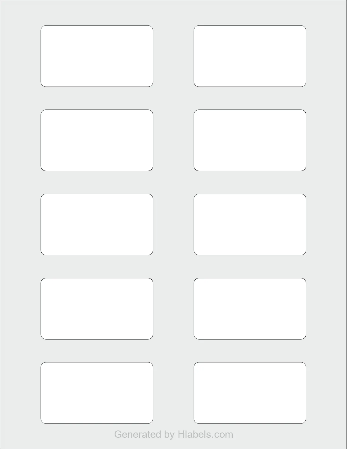 Avery Presta® 36555 template with 10 rectangular 2.75 x 1.5 inch labels per sheet, on Letter-size adhesive blank label sheets.