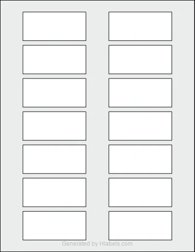 Avery Presta® 61528 template with 14 rectangular 2.75 x 1.25 inch labels per sheet, on Letter-size adhesive blank label sheets.