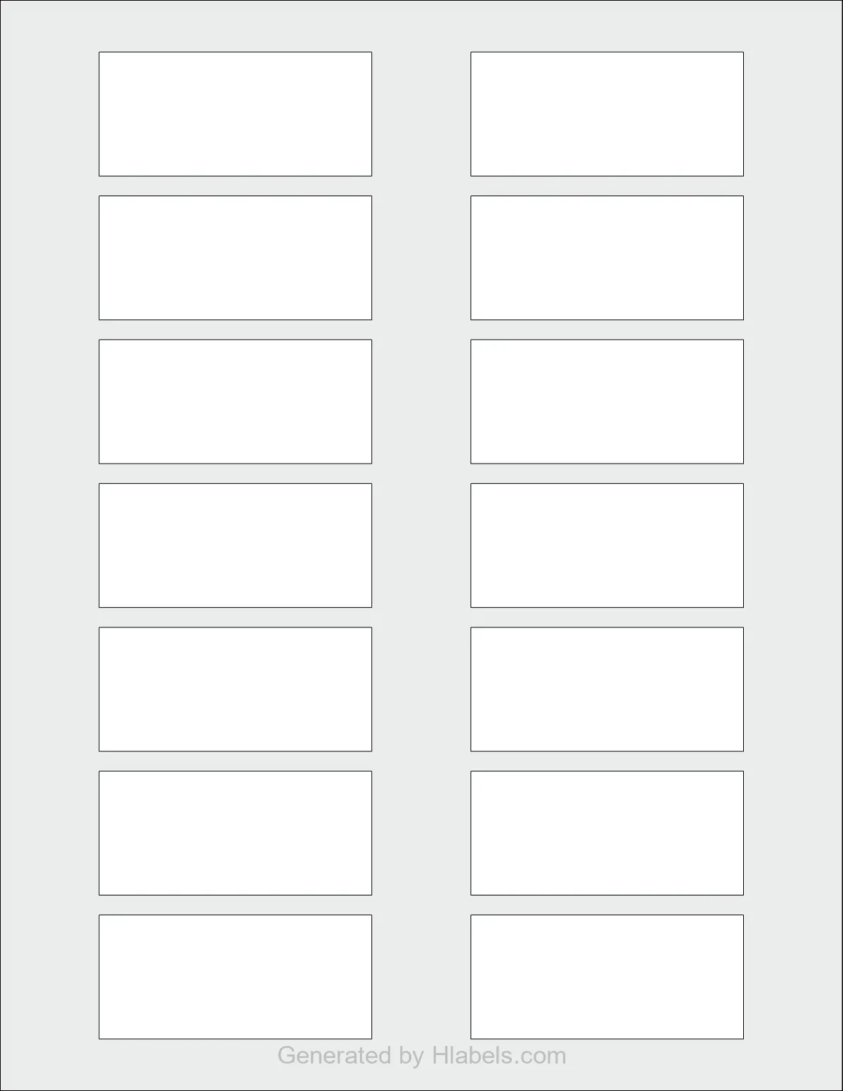 Avery Presta® 61528 template with 14 rectangular 2.75 x 1.25 inch labels per sheet, on Letter-size adhesive blank label sheets.