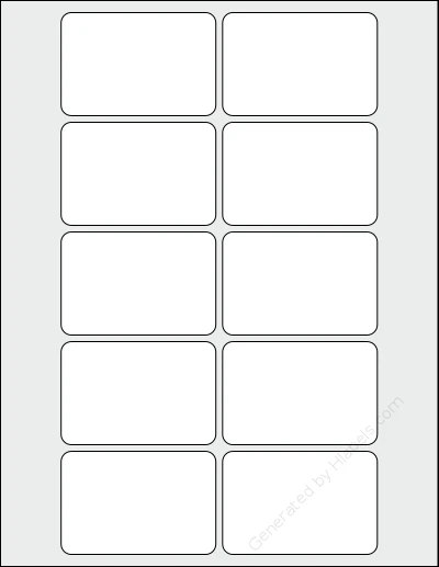 Avery Presta® 94092 template with 10 rectangular 3 x 2 inch labels per sheet, on Letter-size adhesive blank label sheets.