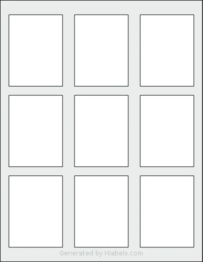 Avery Presta® 94126 template with 9 rectangular 2.25 x 3 inch labels per sheet, on Letter-size adhesive blank label sheets.
