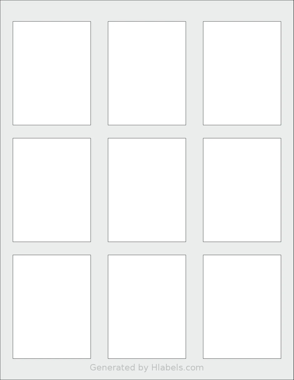 Avery Presta® 94126 template with 9 rectangular 2.25 x 3 inch labels per sheet, on Letter-size adhesive blank label sheets.