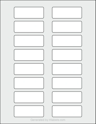 Avery Presta® 94201 template with 16 rectangular 2.625 x 1 inch labels per sheet, on Letter-size adhesive blank label sheets.