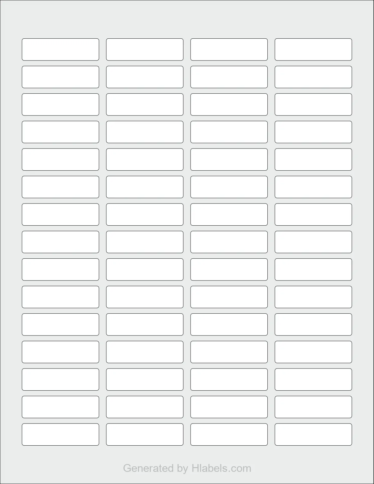 Avery Presta® 94204 template with 60 rectangular 1.75 x 0.5 inch labels per sheet, on Letter-size adhesive blank label sheets.