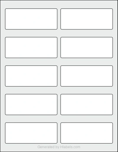 Avery Presta® 94205 template with 10 rectangular 3.75 x 1.5 inch labels per sheet, on Letter-size adhesive blank label sheets.