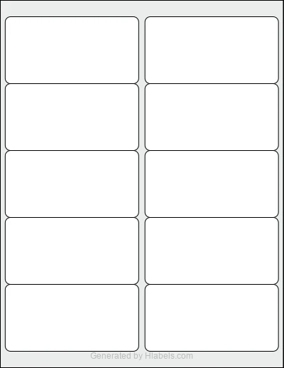 Avery Presta® 94207 template with 10 rectangular 4 x 2 inch labels per sheet, on Letter-size adhesive blank label sheets.