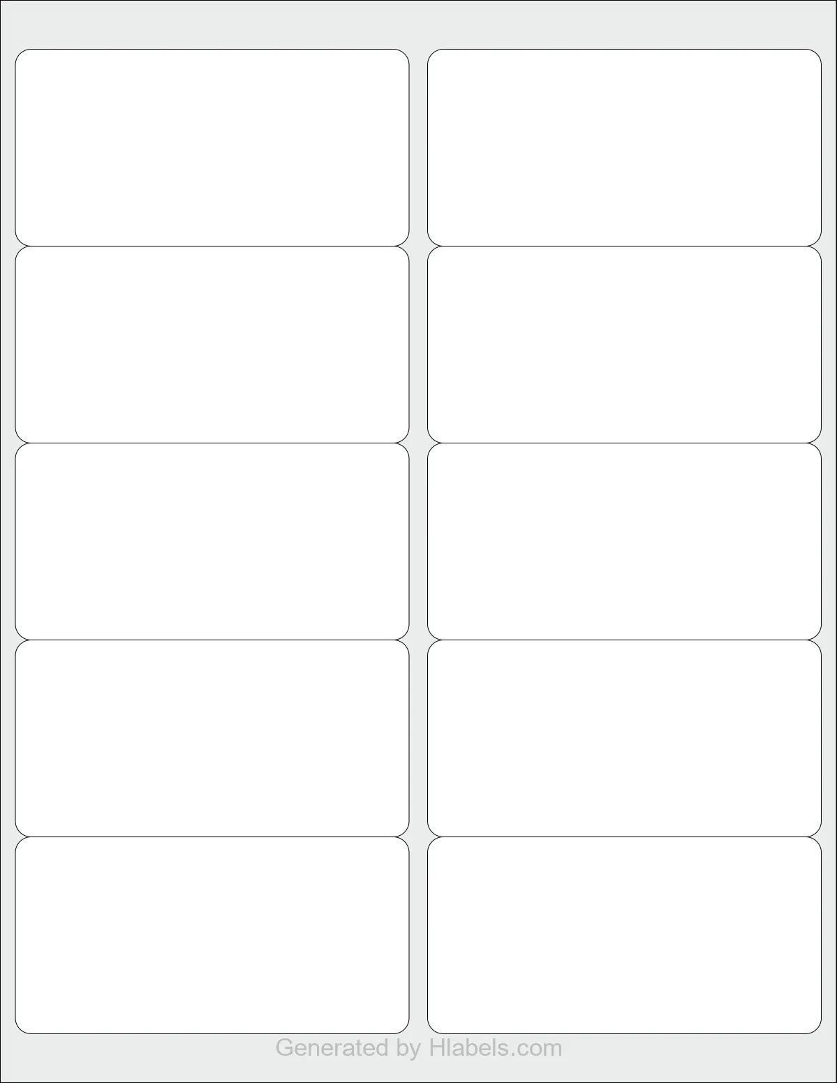 Avery Presta® 94207 template with 10 rectangular 4 x 2 inch labels per sheet, on Letter-size adhesive blank label sheets.