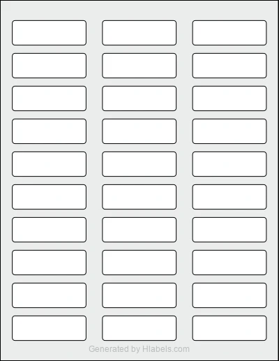 Avery Presta® 94216 template with 30 rectangular 2.25 x 0.75 inch labels per sheet, on Letter-size adhesive blank label sheets.