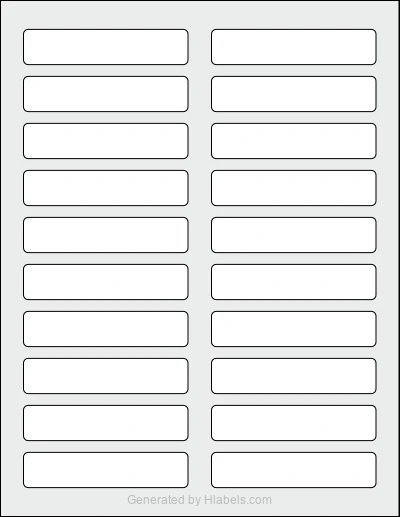 Avery Presta® 94217 template with 20 rectangular 3.5 x 0.75 inch labels per sheet, on Letter-size adhesive blank label sheets.