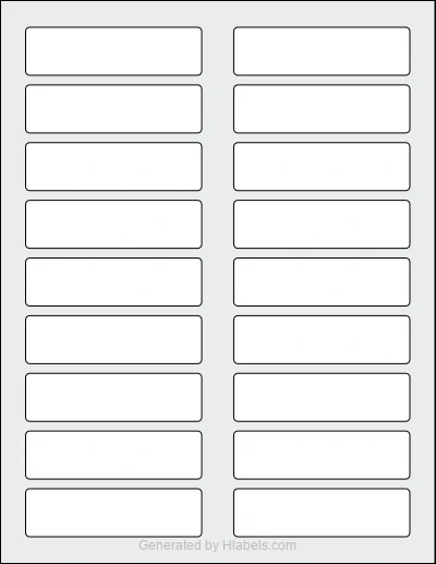 Avery Presta® 94218 template with 18 rectangular 3.4375 x 0.9375 inch labels per sheet, on Letter-size adhesive blank label sheets.