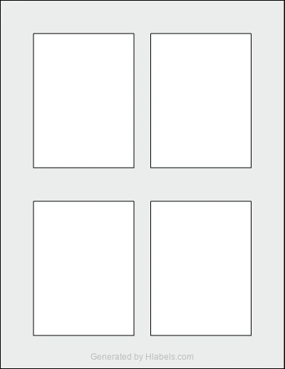 Avery Presta® 94252 template with 4 rectangular 3 x 4 inch labels per sheet, on Letter-size adhesive blank label sheets.