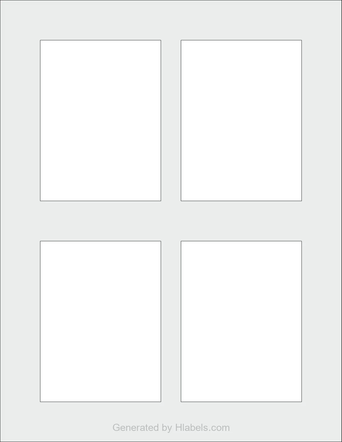Avery Presta® 94252 template with 4 rectangular 3 x 4 inch labels per sheet, on Letter-size adhesive blank label sheets.