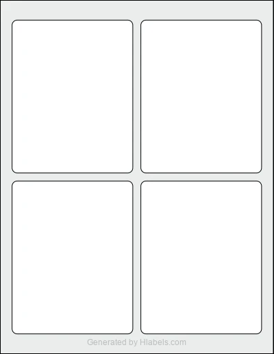 Avery Presta® 94254 Template Avery Presta® 94254 template with 4 rectangular 3.75 x 4.75 inch labels per sheet, on Letter-size adhesive blank label sheets.