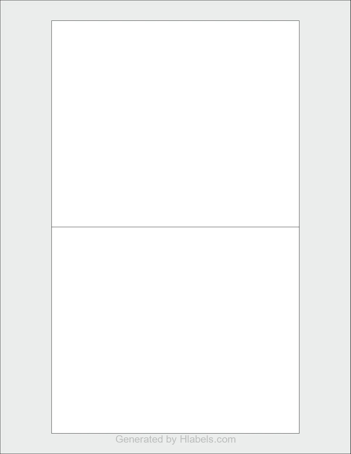 Avery Presta® 94257 template with 2 rectangular 6 x 5 inch labels per sheet, on Letter-size adhesive blank label sheets.