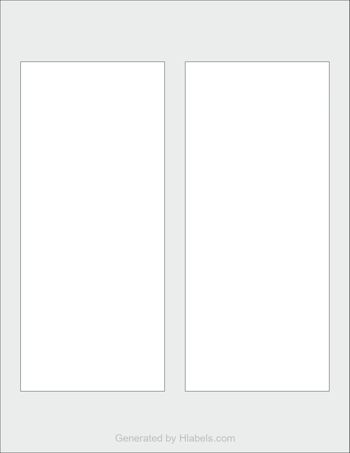 Avery Presta® 94261 template with 2 rectangular 3.5 x 8 inch labels per sheet, on Letter-size adhesive blank label sheets.