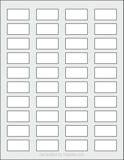 Avery Presta® 94272 template with 40 rectangular 1.5 x 0.75 inch labels per sheet, on Letter-size adhesive blank label sheets.
