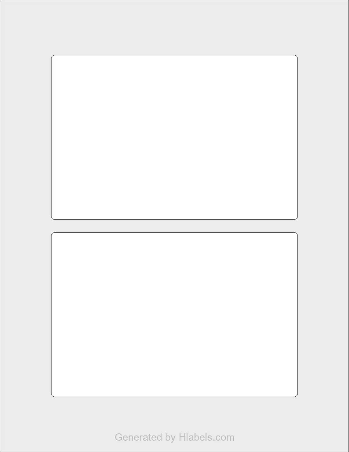 Avery Presta® 94278 template with 2 rectangular 6 x 4 inch labels per sheet, on Letter-size adhesive blank label sheets.