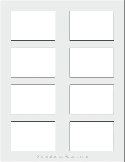 Avery Presta® 95270 template with 8 rectangular 3 x 2 inch labels per sheet, on Letter-size adhesive blank label sheets.