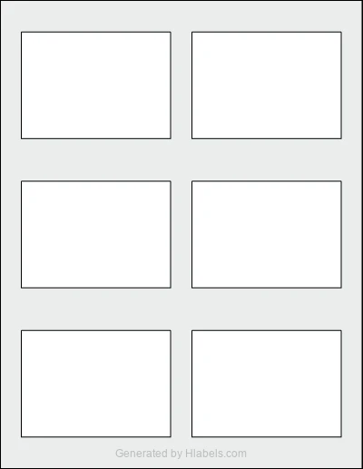 Avery Presta® 95272 template with 6 rectangular 3.5 x 2.5 inch labels per sheet, on Letter-size adhesive blank label sheets.