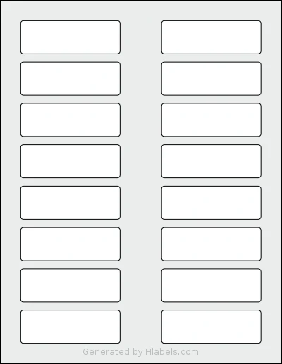 Avery Presta® 95283 template with 16 rectangular 3 x 1 inch labels per sheet, on Letter-size adhesive blank label sheets.