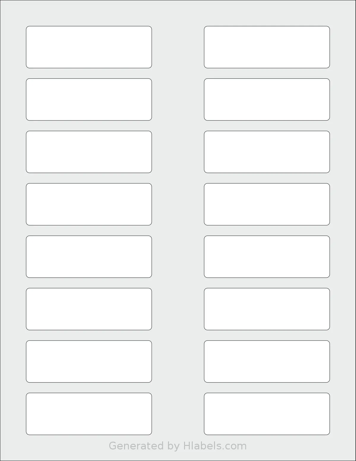 Avery Presta® 95283 template with 16 rectangular 3 x 1 inch labels per sheet, on Letter-size adhesive blank label sheets.
