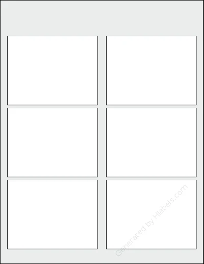 Avery Presta® 95289 template with 6 rectangular 3.75 x 2.875 inch labels per sheet, on Letter-size adhesive blank label sheets.