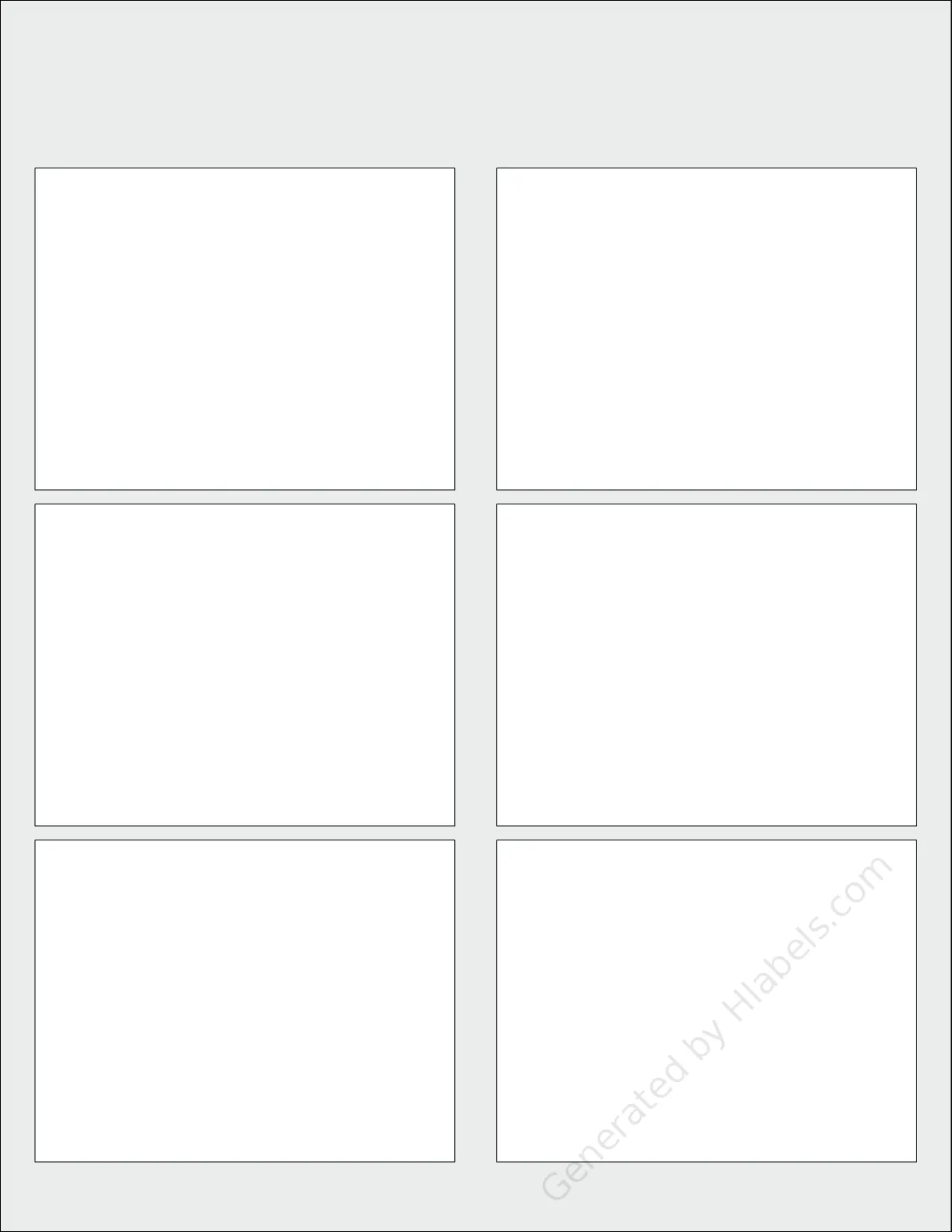 Avery Presta® 95289 template with 6 rectangular 3.75 x 2.875 inch labels per sheet, on Letter-size adhesive blank label sheets.