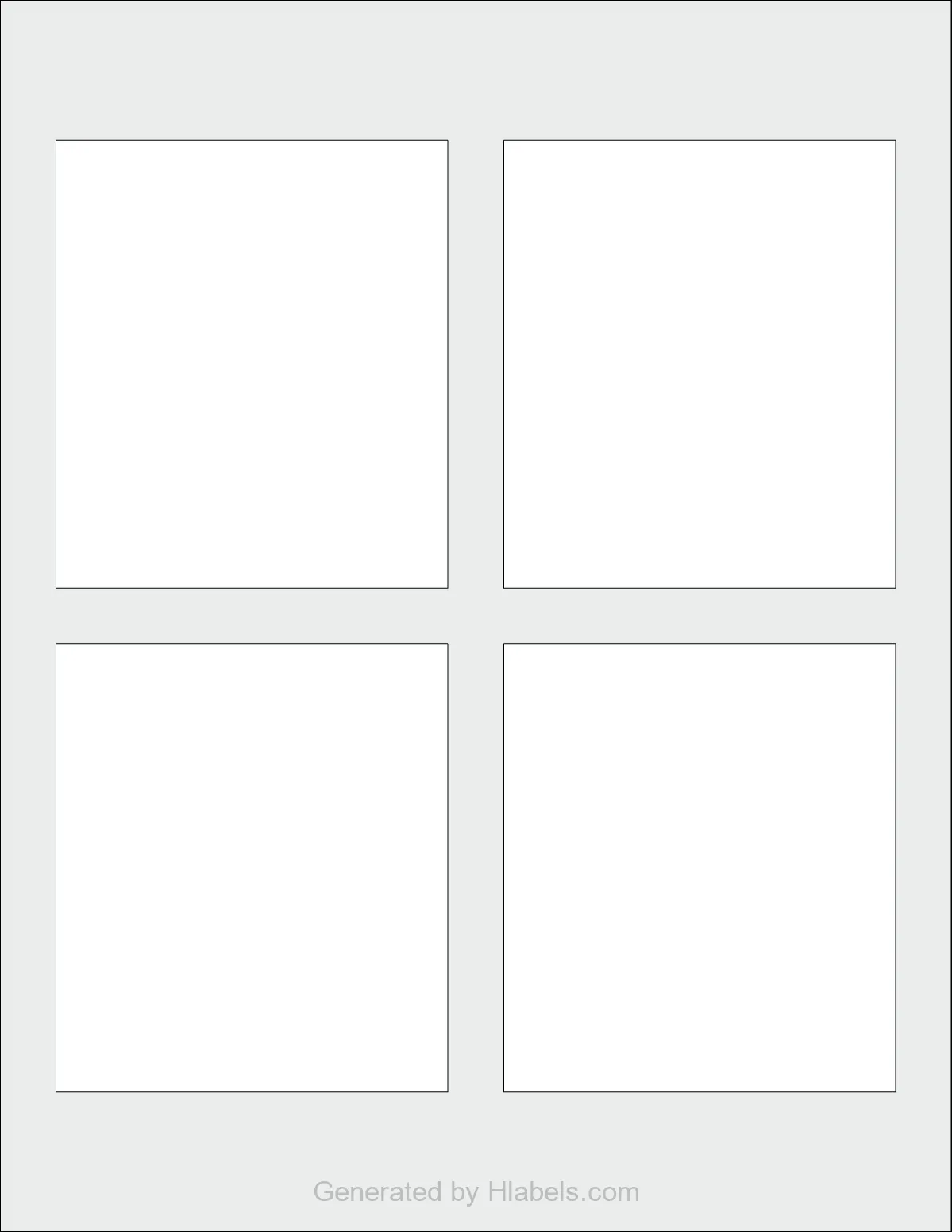 Avery Presta® 95324 template with 4 rectangular 3.5 x 4 inch labels per sheet, on Letter-size adhesive blank label sheets.