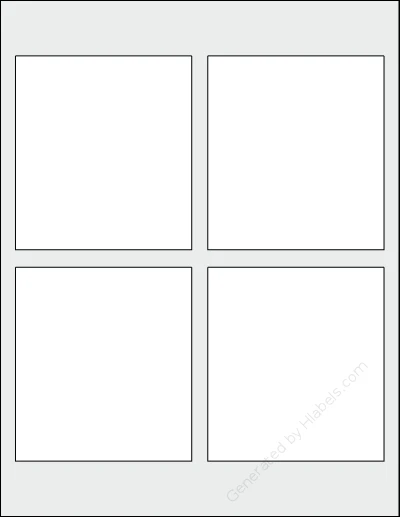Avery Presta® 95325 template with 4 rectangular 3.75 x 4.125 inch labels per sheet, on Letter-size adhesive blank label sheets.