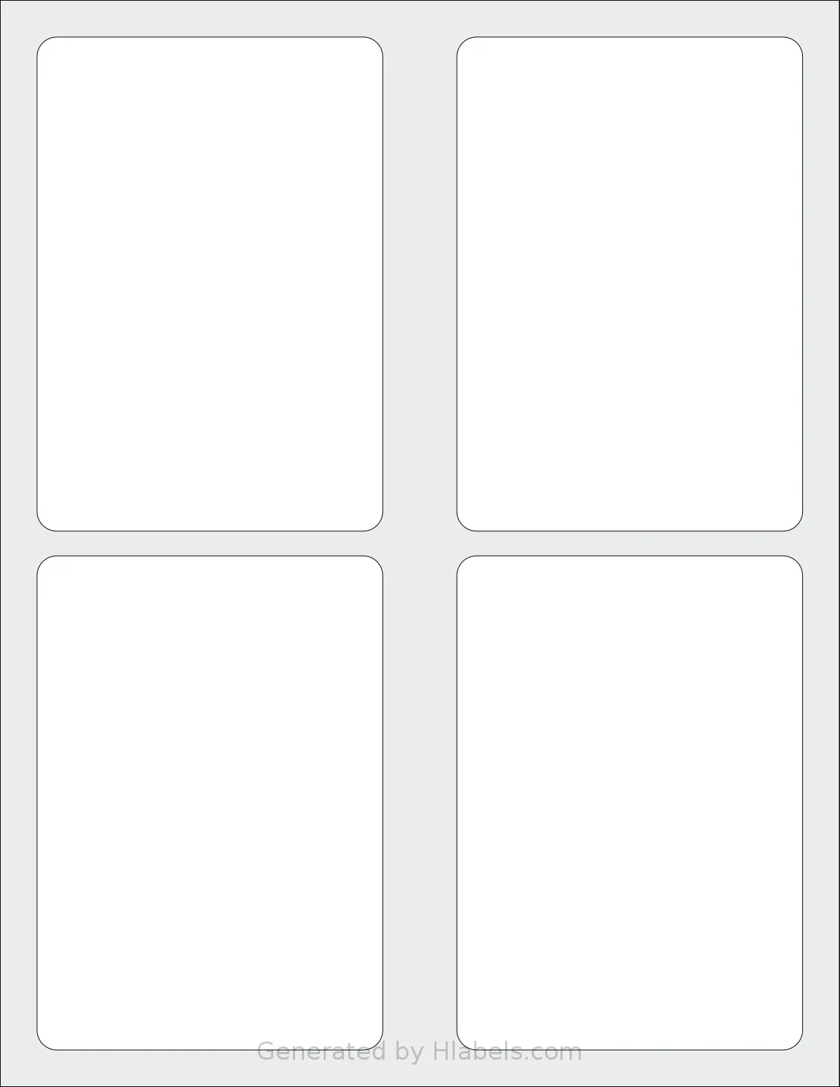 Avery Presta® 95340 template with 4 rectangular 3.5 x 5 inch labels per sheet, on Letter-size adhesive blank label sheets.