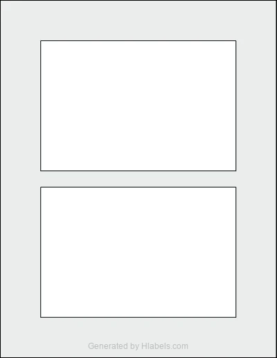 Avery Presta® 95344 template with 2 rectangular 6 x 4 inch labels per sheet, on Letter-size adhesive blank label sheets.