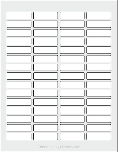 Avery Presta® 97175 template with 60 rectangular 1.75 x 0.5 inch labels per sheet, on Letter-size adhesive blank label sheets.