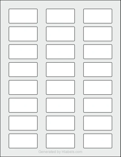 Avery Presta® 97178 template with 24 rectangular 2 x 1 inch labels per sheet, on Letter-size adhesive blank label sheets.
