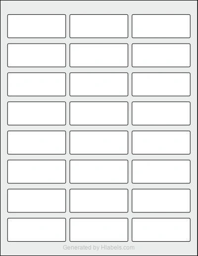 Avery Presta® 97179 template with 24 rectangular 2.5 x 1 inch labels per sheet, on Letter-size adhesive blank label sheets.