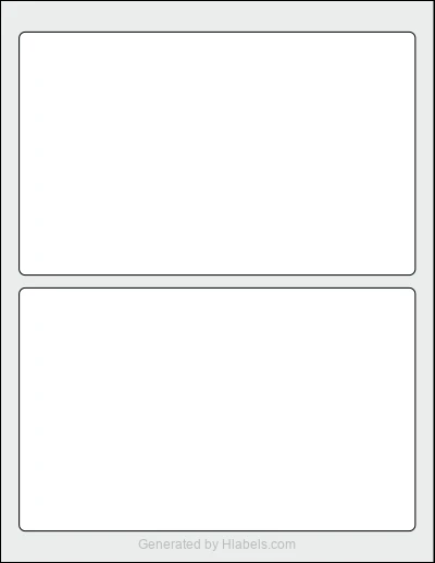 Avery Presta® 97190 template with 2 rectangular 7.75 x 4.75 inch labels per sheet, on Letter-size adhesive blank label sheets.