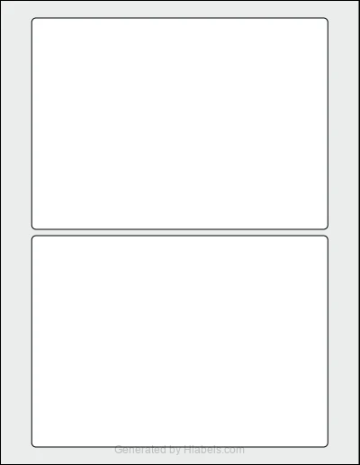 Avery Presta® 97192 template with 2 rectangular 7 x 5 inch labels per sheet, on Letter-size adhesive blank label sheets.