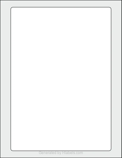 Avery Presta® 97195 template with 1 rectangular 7 x 10 inch labels per sheet, on Letter-size adhesive blank label sheets.