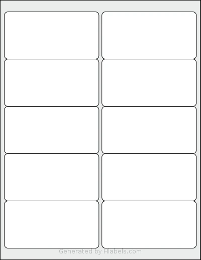 Batrical® 5663 Template Batrical® 5663 template with 10 rectangular 4 x 2 inch labels per sheet, on Letter-size adhesive blank label sheets.
